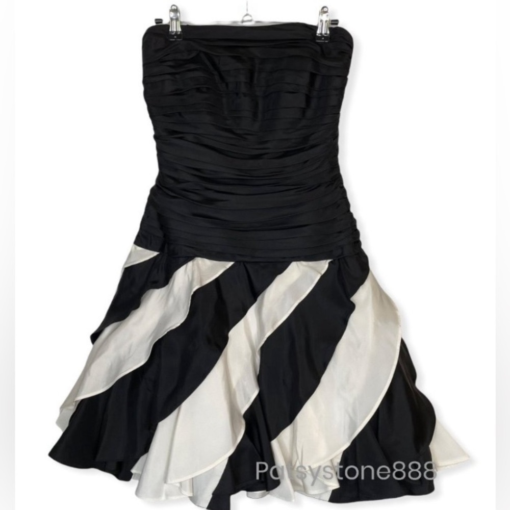 Vintage Tadashi Black/White Cocktail Dress, 6